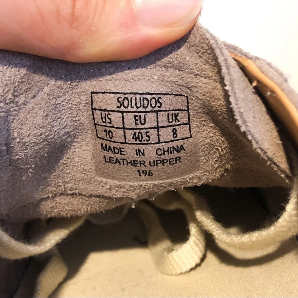 Soludos Gray Cream Suede Leather Low Top Lace Up Classic Bohemian Sneakers 10 - Picture 8 of 10